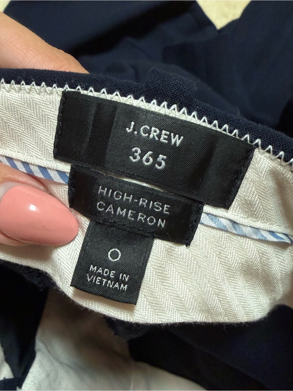 J. Crew High-Rise Cameron Navy Blue Pants in Four-Season Stretch Size 0 - Picture 4 of 5